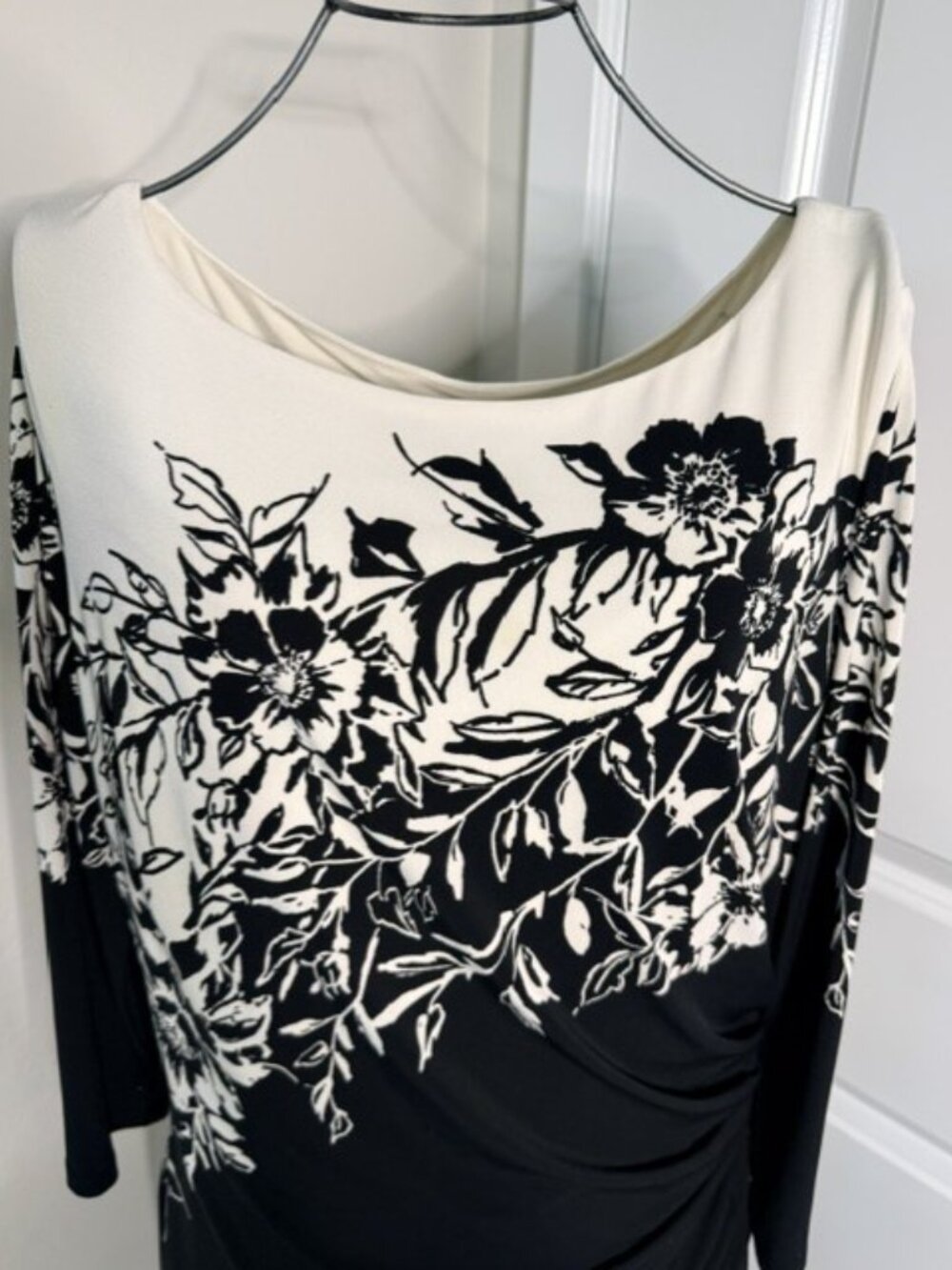 Lauren Ralph Lauren Floral Print Ruched Sheath Dress Size 12 - Picture 8 of 11